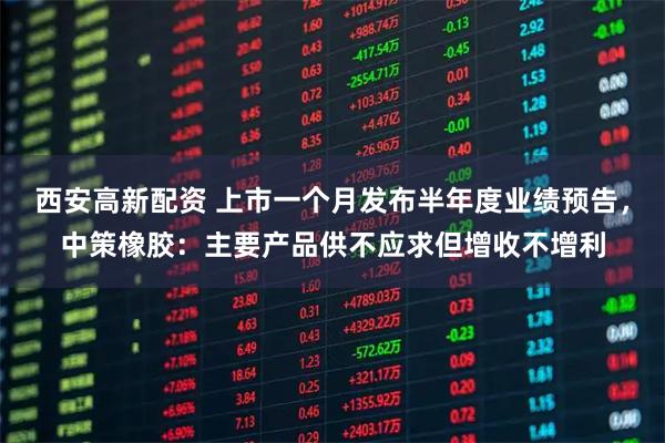 西安高新配资 上市一个月发布半年度业绩预告，中策橡胶：主要产品供不应求但增收不增利