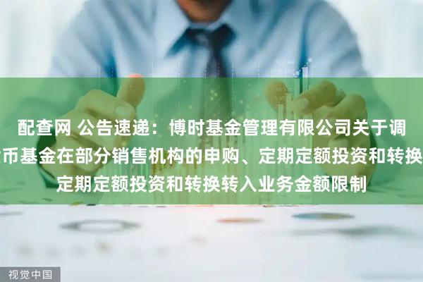配查网 公告速递：博时基金管理有限公司关于调整旗下博时兴荣货币基金在部分销售机构的申购、定期定额投资和转换转入业务金额限制
